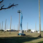Installing Wood Pole Structure for Enclosed Netting