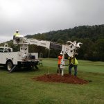 Drilling Ground to Set Support Pole