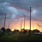 Sun setting on netting construction