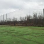 Golf range netting installation
