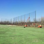 Golf barrier netting install