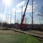 Driving range netting install