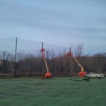 Driving Range barrier net panel installation