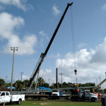 Concrete Pole Installation for Baseball Field