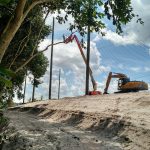 Early Stage of Course Construction Setting Support Poles
