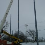 Steel Pole Netting Support Install