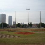 105' high concrete pole netting support