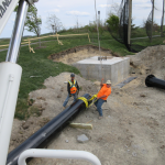 Driving Range Netting Pole Installation
