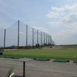 Almost completed Golf Club Driving Range Netting Installation