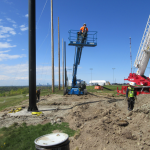 Steel Pole installation for Driving Range Netting Installation