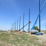 Support cable install for golf barrier netting