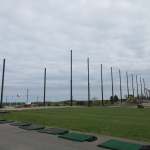 Starting to install the golf netting for the driving range