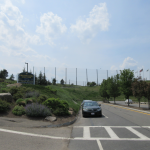 Granite Links Golf Club entrance and view of driving range netting