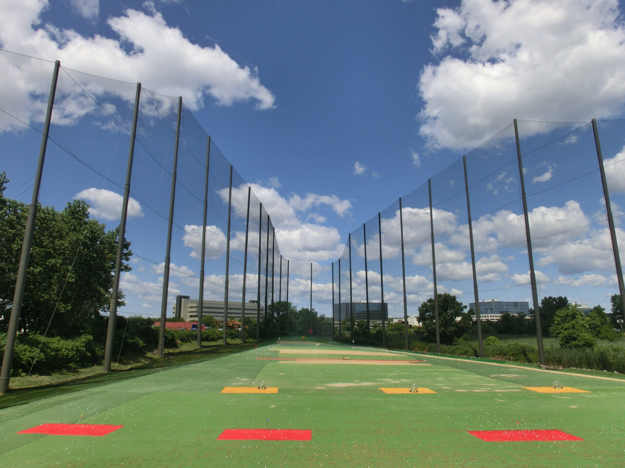 Golf driving range netting