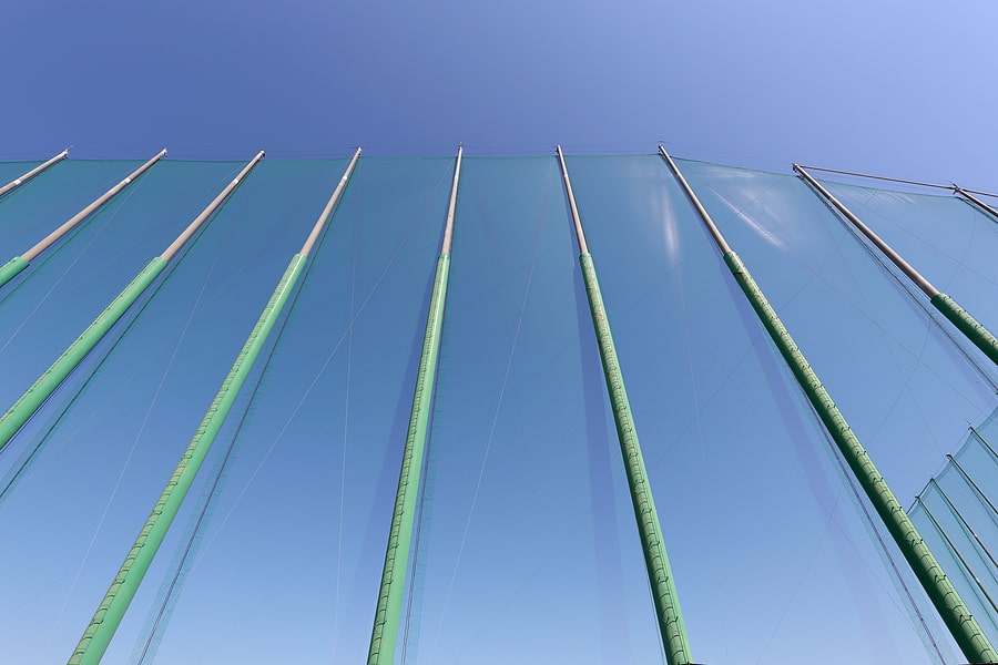 Green Golf Poles with Nets